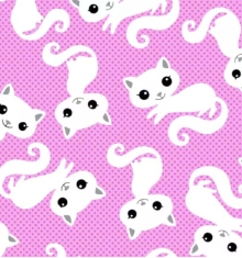 45" flannel - Pink Posing Cats -1 yd